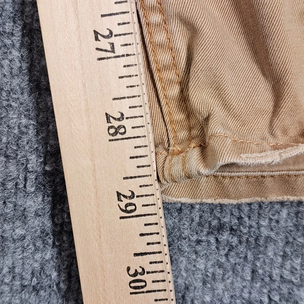 Polo Ralph Lauren Classic 867 Mens 34x29 Distressed Khaki Pants Cotton Twill Tan